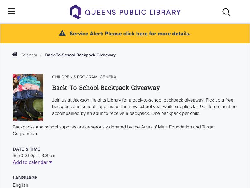 Back-to-School Backpack Giveaway